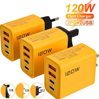 Carregador usb c pd de 4 portas carga rápida 3.0 tipo C